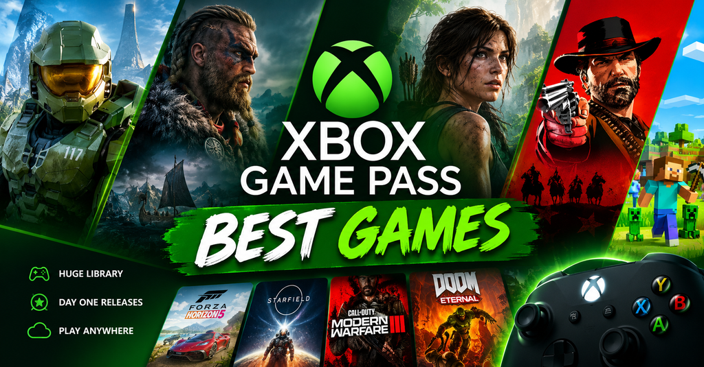 Best Xbox Game Pass games featuring racing, RPG, shooter, and adventure titles on Xbox