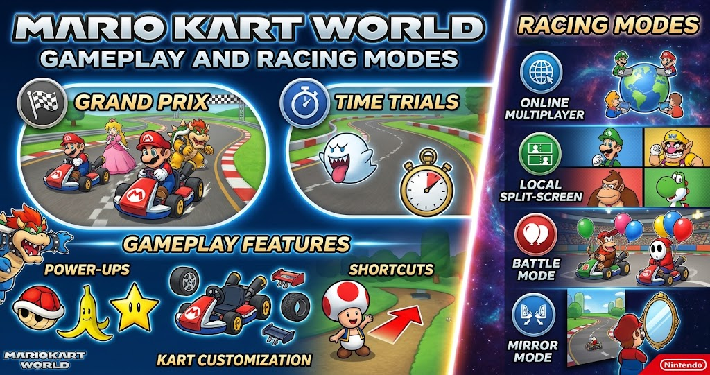 Mario Kart World Gameplay and Racing Modes