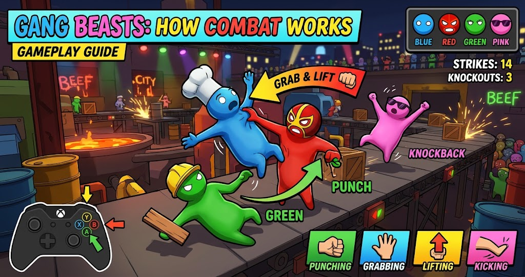 Gang Beasts Gameplay How Combat Works