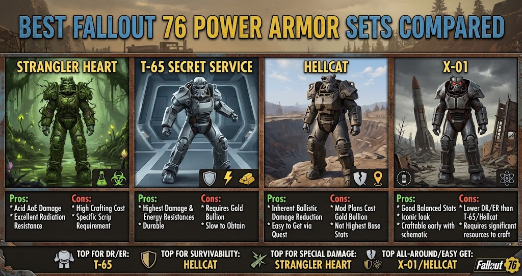 Best Fallout 76 Power Armor Sets Compared