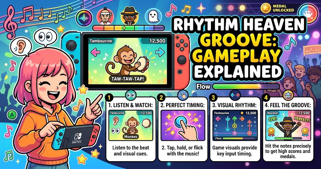 Rhythm Heaven Groove Gameplay Explained