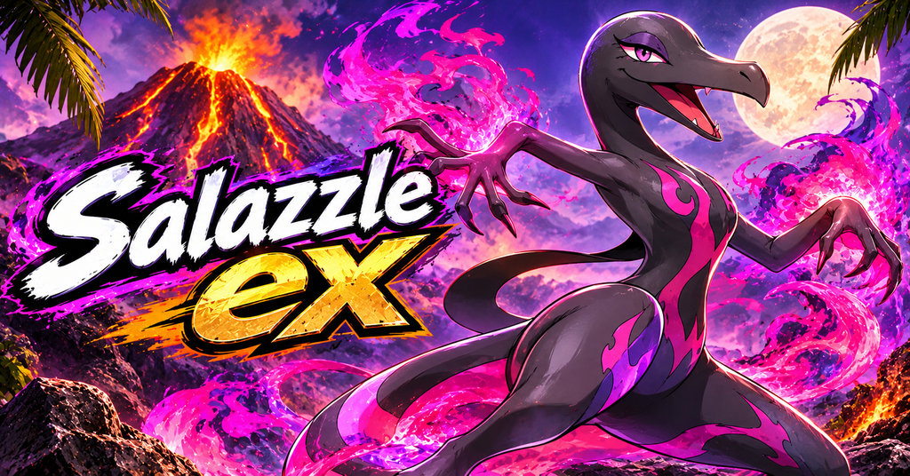 Salazzle ex Pokémon trading card showing its Fire-type design and key details for collectors and players.