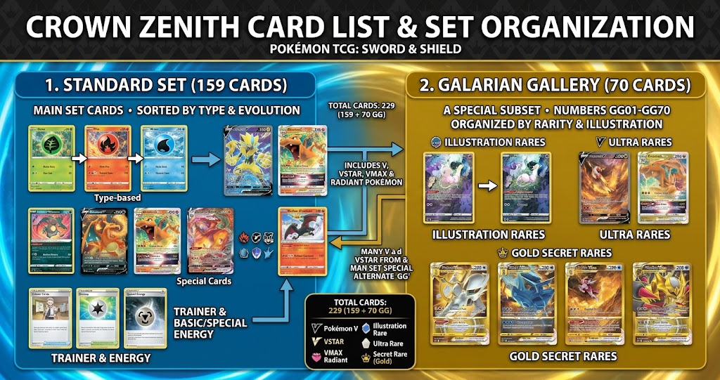 Crown Zenith Card List How the Set Is Organized