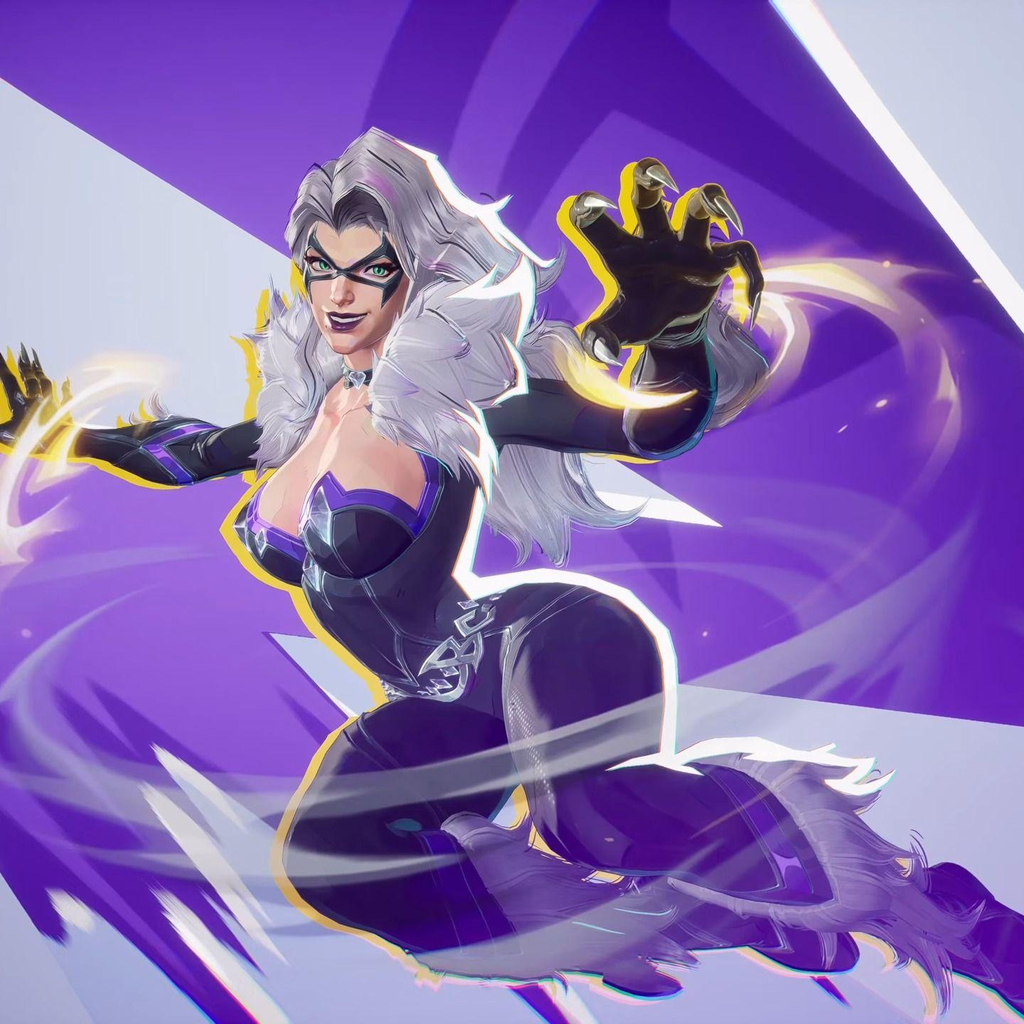 Black Cat Marvel Rivals Abilities Combos and Tips Felicia Hardy Black Cat gameplay in Marvel Rivals demonstrating close-range attacks and agile battlefield movement.